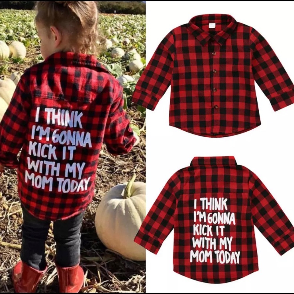 Super cute plaid layering toddler shirt